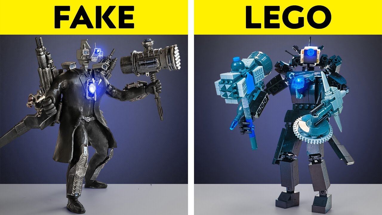 Fake vs LEGO 🎥 Titan Camera Man Edition 🤖 Can You Guess Who Wins All Battles?