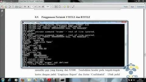 Pengaturan Output pada SQLPLUS