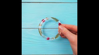 DIY Epoxy Resin Bracelet & Earring With Dried Flowers