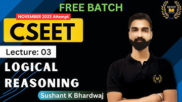Alphabet Test-03 | CSEET & CA Foundation Logical Reasoning By Sushant K. Bhardwaj | #SKBMATHS