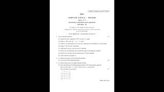 CU 2021 □ B Sc  Honours ■ Computer Science □ Semester IV ■ Paper CC 9 □ Question Paper