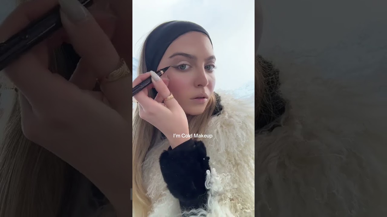 Doing my makeup in -10°C was not on my 2025 bingo card ❄️ 