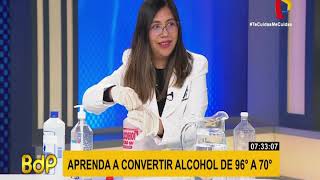 CONVIERTE ALCOHOL DE 96º A 70º DE FORMA EXACTA A CUALQUIER VOLUMEN 