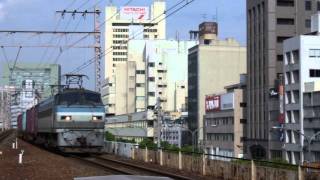 JR貨物 EF66-127号機 貨物列車 ゆっくりと徐行運転