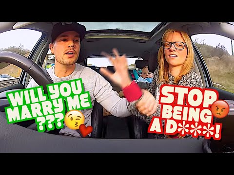 Boyfriend raps proposal to shocked girlfriend carpool karaoke style