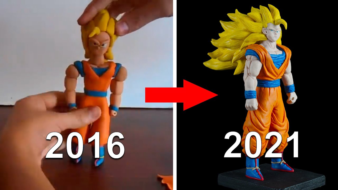Rehaciendo a Goku SSJ 3 de Plastilina 5 Años después - YouTube