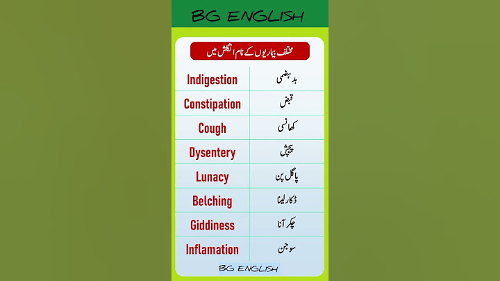 different diseases name in English and Urdu. #english