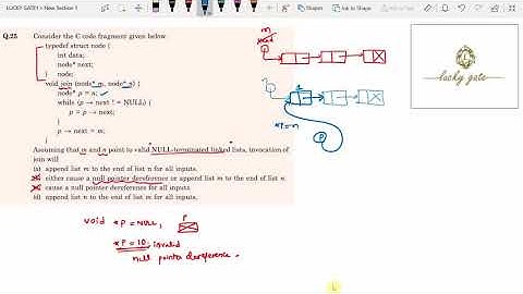 97.GATE-2017 programming (NULL pointer dereference) Question and it