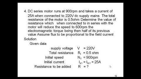 (PART 2)Problems on Speed control of Dc series motors