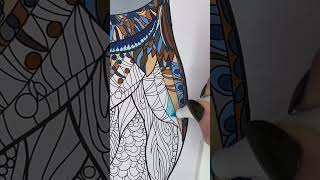 Part 2 of this intricate penguin page 🐧  Links in bio #colorwithme #coloring #penguin