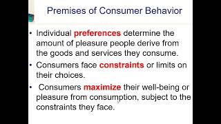 Consumer Preferences  Assumptions   Overview