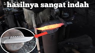 cara membuat pisau buscraft dari bahan baja per. hasilnya sangat indah