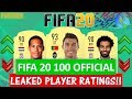 FIFA 20 | 100 OFFICIAL LEAKED PLAYER RATINGS!! FT. RONALDO, VAN DIJK, SALAH ETC... (FIFA 20 RATINGS)