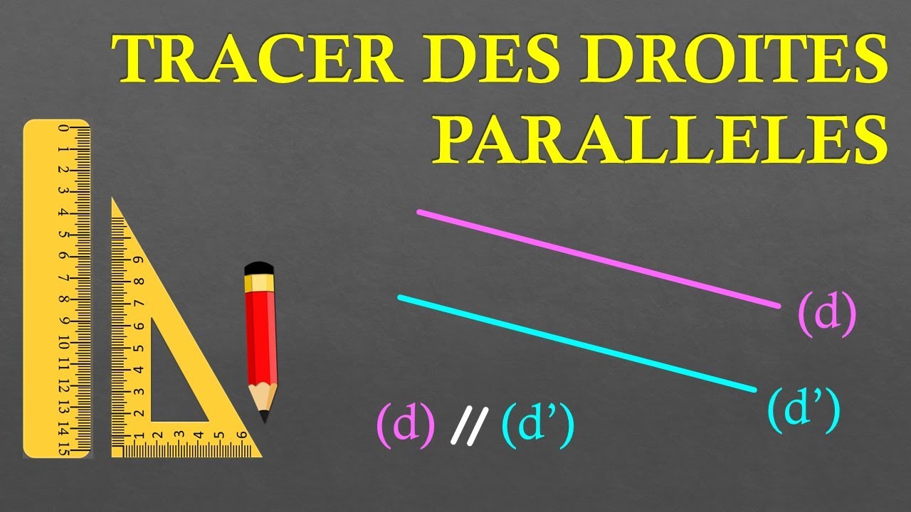 Comment tracer une droite parallèle avec une réquerre (cycle 3