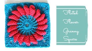Granny Square # 16  Crochet Fluted Flower Granny by Amira Crafts 2,424 views 5 years ago 25 minutes