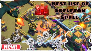 New skeleton spell and Dragan combo attack |Th14 New War Attack Strategy 2021#th14 #attackstrategy