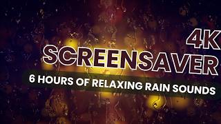 4K Rainy Window Ambience - Soft Yellow Lights & Raindrops | UHD Screensaver | 4K UHD 6 Hour