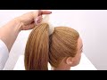 Высокий пучок на длинные волосы.Easy bun hairstyle