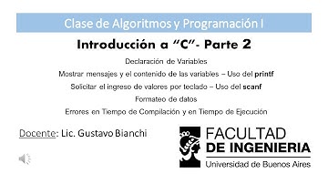 Introducción  al lenguaje "C" - Parte 2