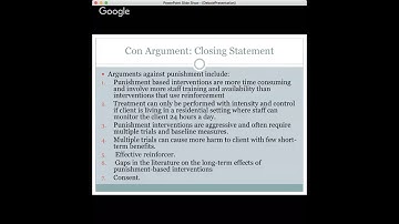 The use of Punishment in ABA