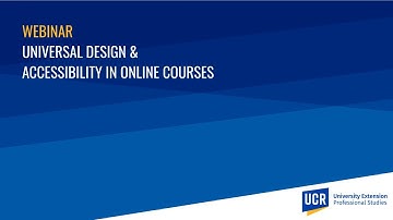 Universal Design and Accessibility in Online Courses