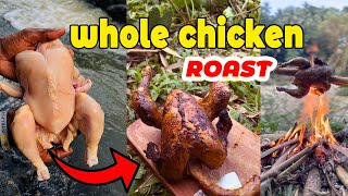 How to make grilled chicken recipe | whole chicken roast | Village food | wild kitchen
