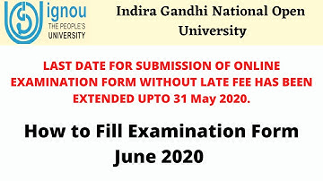 Ignou June 2020 Exam Form | How to Fill Ignou Examination Form June 2020 | Ignou Notification