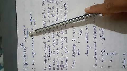 CE 206 FLUID MECHANICS II: PROBLEMS ON MOST ECONOMICAL CHANNEL SECTIONS - PART 1