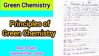 Principles of Green Chemistry - Green Chemistry | MSc 4 Sem @ChemistryChampss