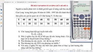 Kinh Tế Lượng P1 Tuyệt Kỹ Casio