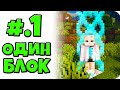 Майнкрафт выживание в мире размером в один блок! За барьером #1