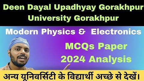 MCQs|Modern Physics & Electronic|Analysis|BSc|Physics|4th Semester|DDU University Gorakhpur