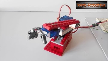Tutorial Arduino, "Brazo robótico" con piezas LEGO, 3 servomotores  y 3 potenciometros paso a paso