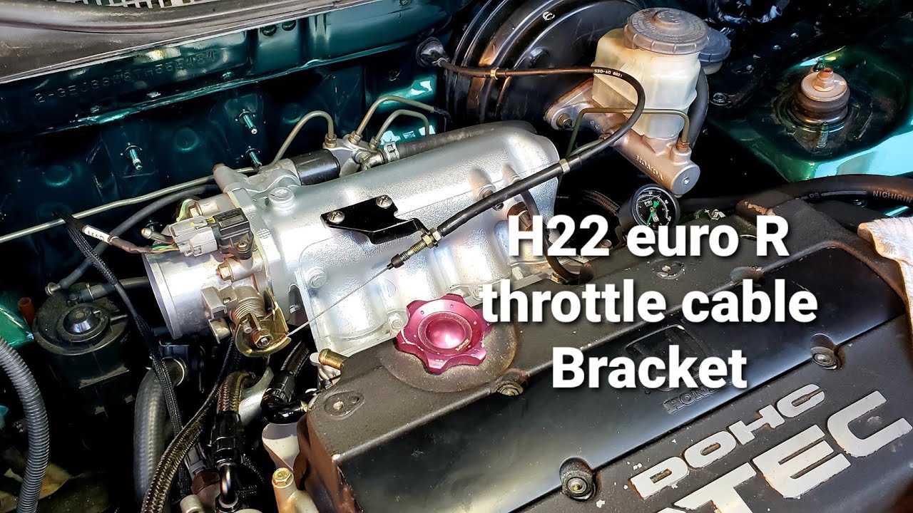 H22 Euro R intake manifold throttle cable bracket build YouTube