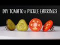 Diy tomato and pickle polymer clay earrings tutorial 