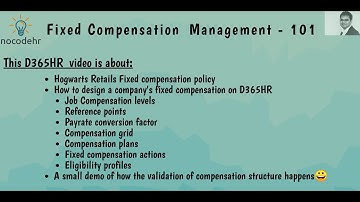 04 - D365HR101 - Compensation Management 101