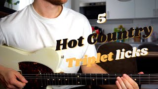 5 Hot Country Triplet Licks ⎮ TAB & Backing Track