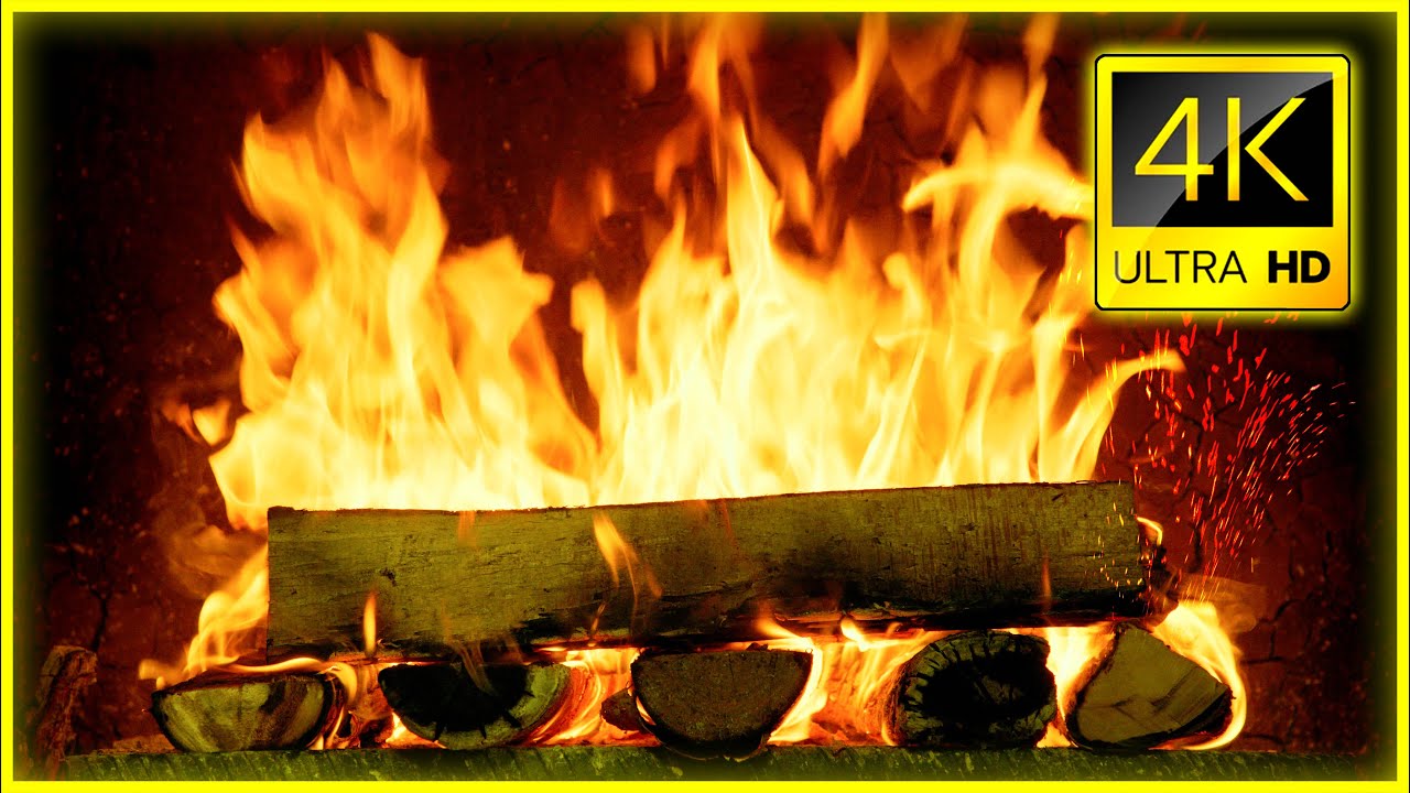 VERY Beautiful & Relaxing Fireplace with Crackling Fire Sounds 10 Hours ...