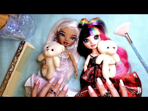 ASMR with Dolls 🎀 Rainbow High Roxie Grand & Jett Dawson ✨ Doll Hair Brushing & Doll Clothes