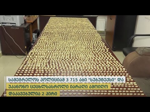 სამეგრელოს პოლიციამ 3 715 აბი ”სუბუტექსი” და უკანონო ცეცხლსასროლი იარაღი ამოიღო - დაკავებულია 2 პირი