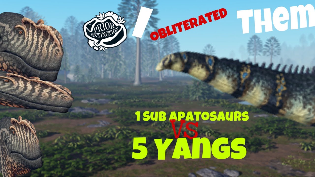 1 Sub-Ad Apatosaurs VS 4 Adult Yangchuanosaurus || Prior Extinction