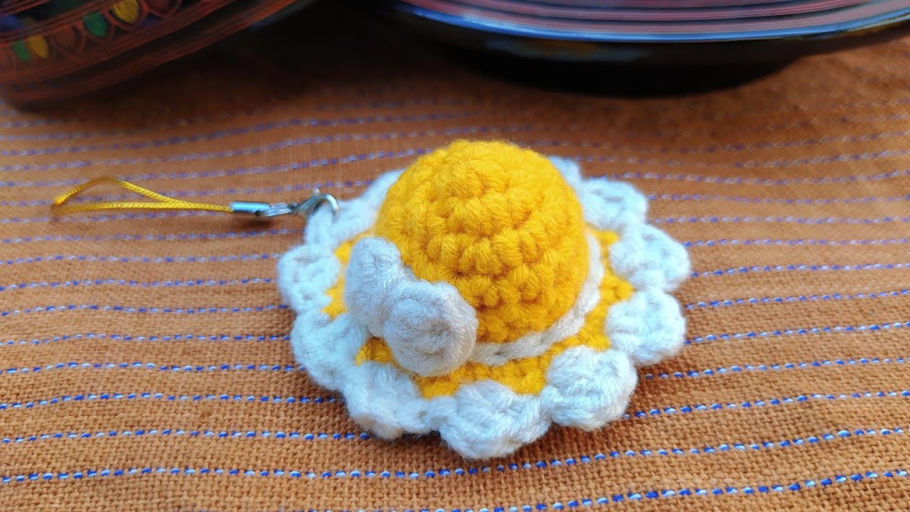 💛 Easy Crochet Mini Hat Key Chain & Hair Tie & Hair Clips 👒👒 ချစ်ဖို့ကောင်းတဲ့ ဦးထုပ်အသေးထိုးနည်း 🤗