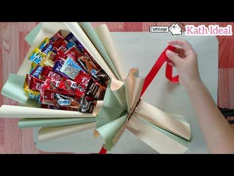How to make Kit Kat Bouquet/ Wrapping Tutorial 