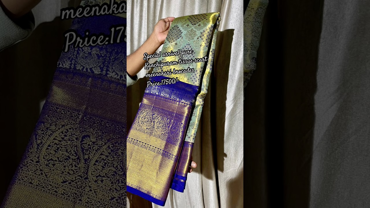 Special arrival pure Kanchipuram tissue scart meenakari brocades