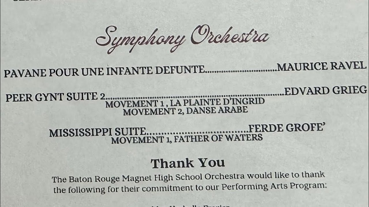 BRMHS Symphony Orchestra Concert