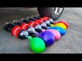 Coca Cola Con Globos VS Rueda De Coche Aplasando Cosas Crujientes Y Suaves 