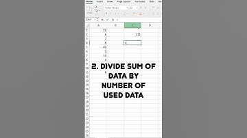 How To - Find Mean using Excel