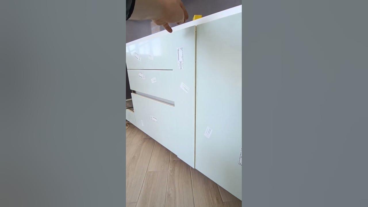 монтаж карго на тандемах Блюм частичного выдвижения 150 мм с ручкой ...