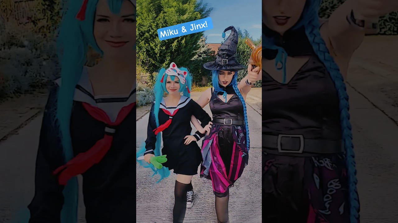 Jinx & Hatsune Miku @nikkihatsunecosplay #cosplay #shorts #jinx #hatsunemiku #halloween