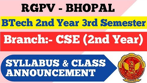 RGPV BTech 2nd Year 3rd Semester Syllabus 2023 | Class Announcement For BTech 3rd Semester 2023